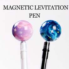 1 pieza Bolígrafo planeta magnético de levitación, apariencia impresionante, diseño interesante, rotación magnética de 360°, experiencia de escritura divertida, artículos de papelería creativos. Adecuado para volver a la escuela, regalos de Año Nuevo