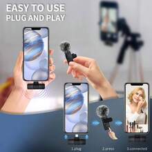Feng Yang Wireless Lapel Microphone For USB-C Android Phones| Plug-And-Play, Auto-Sync, Rechargeable Lithium-Polymer Battery, Dual USB/Battery Power - Typ-C 1-1 - Visa 9
