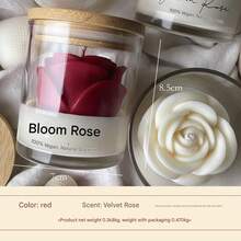 1-Piece Scented Candle (Rose Shape), Handmade Soy Candle/Scented Candle, Relieves Stress And Relaxes The Mind And Body, Suitable For Home Decor, Bedroom Decoration, Candle Gift, Holiday Gift, Birthday Gift, Women's Gift, Wedding Decoration.