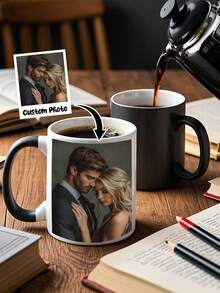 1pc Personalized Cone Color Changing Magic Mug, Mother's Day Custom Picture Mug, Holiday Gift For Mom, Birthday Gift, Color Changing Mug, Perfect Easter Gift For Him/Her, Unique Gift For Special Occasions, Personalized Photo Coffee Mug, Custom Camping Mug, Custom Christmas Gift, Personalized Anniversary Photo Mug, Perfect Gift For Family, Friends, Baby,Office Decor,Kitchen Essentials - Multicolor - View 10