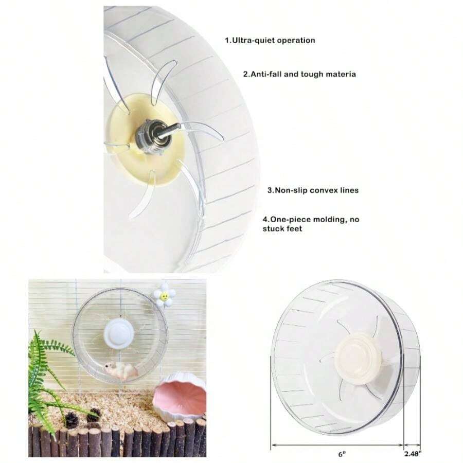 Silent Hamster Exercise Wheel -. 9 Inch Running Spinner Quiet Runner Small Animal Pet Gerbil Dwarf Hedgehog Rat Mouse Mice - 6,3 inch - Xem 1