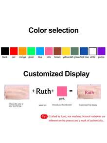 1pc, Custom Pencil Case, Embroidery Craftsmanship, A Variety Of Colors And Fonts To Choose From, Plush Material, Winter Pencil Case, Stationery, School Supplies, Back-To-School Products, Pleasant To Touch, Comfortable Makeup Bag - Multicolor - View 6