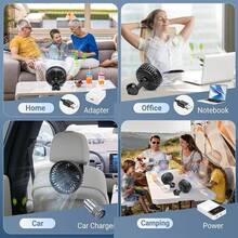 Ventilador de asiento trasero para bebé orientado hacia atrás, ventiladores ajustables para asiento trasero de coche para niños (sin batería) - Cabeza Singe Small - Ver 11