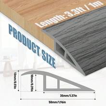 Dải chuyển tiếp sàn 3,3ft, ngưỡng cửa bằng nhựa vinyl tự dính, thích hợp để trang trí mép thảm ở cửa ra vào, bộ giảm mép chồng lên nhau, phù hợp với sàn gỗ công nghiệp, thảm, gạch - Nhiều màu - Xem 10