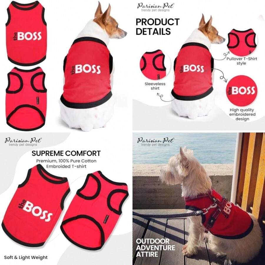 Parisian Pet T-Shirt, XX-Large(XS The Boss) - Multicolor - Ver 1