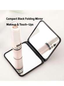 Compact Black Folding Mirror With Assorted Designs - Portable Travel Mirror For Home Decor, Living Room, Bedroom, Bathroom - Perfect For Weddings, Parties, Birthdays, Makeup & Touch-Ups,Cheap,Valentine's Day,Cheap Items,Travel,Travel Essential,Room Decor,Valentine's Gift,Cheap Stuff,Room,1 Dollar Items,Vacation Essentials,Gifts For Women,Bedroom,Valentine,99 Cent - Black - View 5