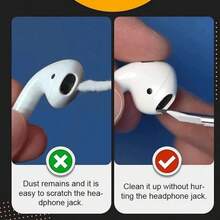 1pc This 3-In-1 Multi-Functional Headphone Cleaning Kit Is Made Of Durable ABS Material And Includes A Soft Brush. The Portable 3-In-1 Cleaning Brush Is Ideal For Cleaning Wireless Headphones, Earphones, Charging Case Accessories, Computers, Keyboards, And More. - 白色 - 查看 6