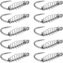 ECSiNG - 40 anzuelos de resorte para pesca con anzuelo de pescado, anzuelo de pesca para bagre, aparejos de pesca con barras, compatible con masa de anzuelo eléctrico (tamaño#10) - 1 - Ver 2