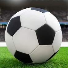 Size 5 Classic Black & White Checkered PVC Football, Suitable For Outdoor Sports - Black and White - View 2