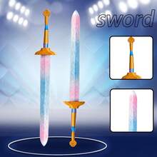 3D Printed Anime Character Sword Prop Model, DIY Assembly, Cartoon Character Sword Accessory Model, Suitable For Halloween Party Cosplay, Romantic Blue & Pink Sword Model, Cool Sword, Birthday/Halloween/Christmas Gift, Cosplay & Fan Collection - Multicolor - View 2