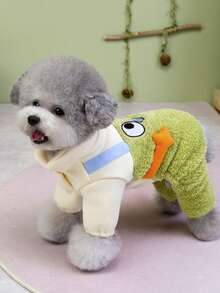 Big Eyes Pet Dog Clothes, Double-Layer Warm Indoor Outfit, Four-Legged Pet Clothing