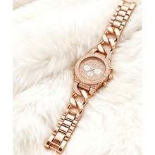 High-Quality Alloy Material, Colorful Electroplating, Luxury Diamond Dial, Alloy Dial, Quartz Movement. 3 Pieces Set: 1 Diamond-Encrusted Dial And 2 Interchangeable Straps. Occasion: This Watch Is Suitable For Business Events And Daily Gatherings. Gift: It Is The Best Gift For Friends, Wives, And Loved Ones. - Multicolor - View 3