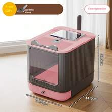 PP材质密封猫砂盆，防臭猫厕所，全封闭防溅猫砂盆