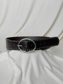 Vintage American Y2K Rivet Asymmetrical Wide Waist Belt, Unique Personalized Waist Cincher, Flattering Hips, Suitable For Street Style, Travel, Holidays And All Occasions - Multicolor - View 8