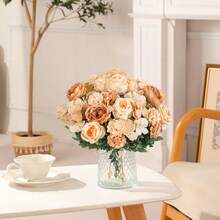 1PC Romantic Silk Peony Hydrangeas Bouquet Artificial Flowers Plastic Centerpieces Fake Plants Plastic For Spring Autumn Wedding Vase Arrangement For Mother's Day/Father's Day/Festival Birthday/Party Accessories/Wedding/Room/Home/Kitchen/Bedroom/Living Room/Table Decoration/Bride's Bouquet/Outdoor Garden Decorations - Champagne - View 7