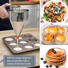 LAISONWARE 1pc Stainless Steel Multi-Hole Batter Dispenser With Stand - Ideal For Making Pancakes, Cupcakes And Baked Goods - Kitchen Gadget - Silver - View 4
