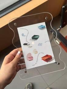 6 Zoll Acryl gebogener Blumen Fotorahmen, minimalistischer Ins-Stil Weihnachtsdekoration, vertikale oder horizontale Anzeige, kreatives Tischdekoelement - Wellengröße - Übersicht 9