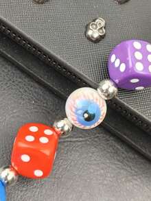 2025秋季新款多彩幸运骰子裤链 Y2K 时尚男女腰间奢华配饰，产品颜色随机发货 - 彩色 - 查看 8