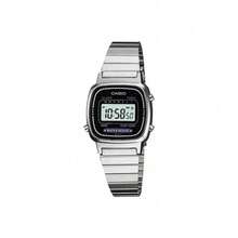 Casio Women's Square Digital Watch, 30.3mm Black Dial, Stainless Steel Bracelet, Fold Clasp, Quartz Movement, Resin Glass, Slim 7.3mm ProfileLA670WA-1D - one-size - View 3