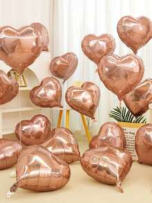 12pcs 18 Inch Red, White, Black, Cream, Gold, Rose Gold, Pink, Silver, Blue Heart-Shaped Aluminum Foil Balloons, Suitable For Birthday Party, Wedding Engagement, Confession, Love Party, Valentine's Day, Anniversary, Event Party Decoration - Multicolor - View 3