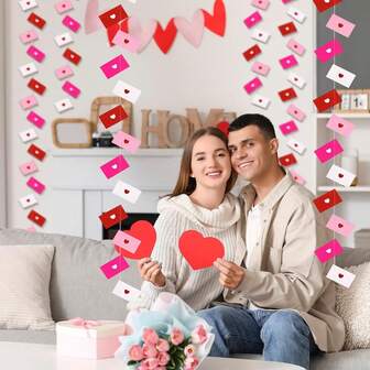 Set de decoración floral para sobre de San Valentín, decoración colgante de sobre de amor de San Valentín, adecuado para suministros de decoración de fiesta de San Valentín