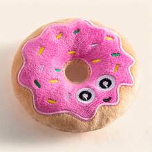 1pc Multi-Color Plush Donut Shaped Dog Toy With Squeaky Sound, Cute & Sweet, Flying Disc Suitable For Small Cats & Dogs To Play Independently Or Interact With - Multicolor - View 5