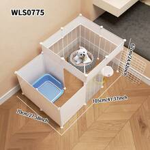 Valla para perros fácil de quitar, casa plegable para gatos con valla de patio, espacio interior grande ensamblado con área de caja de arena, zona de juego para perros pequeños, barrera de aislamiento para gatitos, jaula para perros - Multicolor - Ver 3