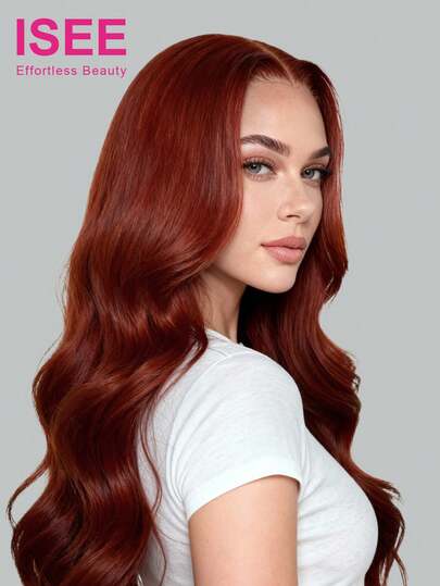 ISEE Hair Body Wave Wear Go Glueless Transparent Lace Wigs 6*4 Lace Closure Wigs Hair Pre-Cut Lace Pre-Plucked Hairline 16-28 Inch 180% Density Reddish Brown Color Unprocessed Human Hair Natural Hairline Top Quality Stylish Wig