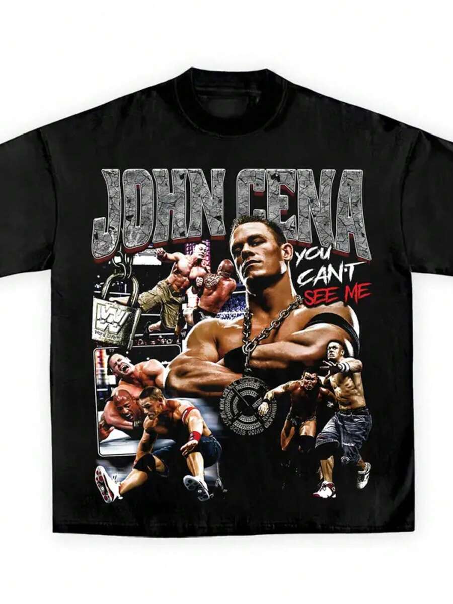 Wrestling Tee, Sports Shirt, WWE Tee, Workout T-Shirt, Gift For Him Gift For Her Hoodie Sweatshirt Streetwear Menswear - màu đen - Xem 1