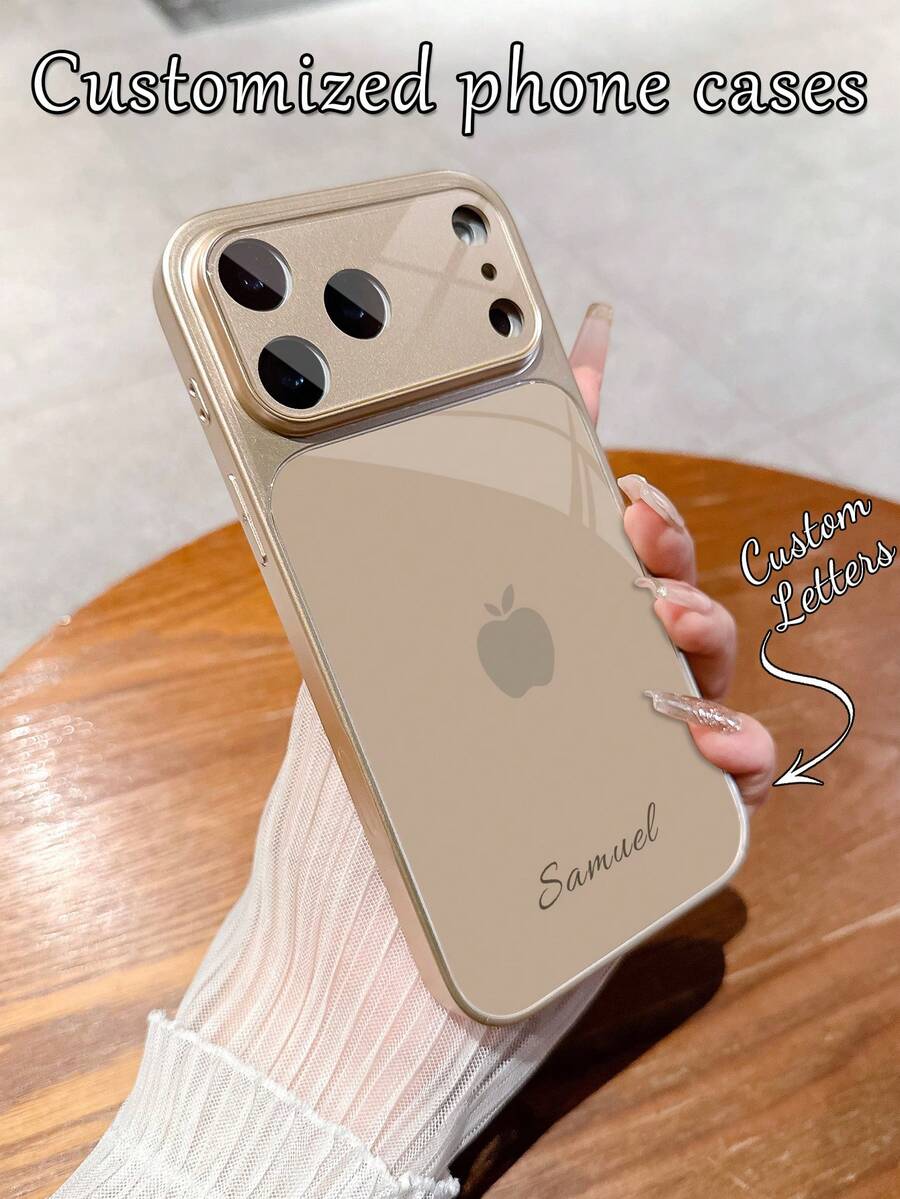 1 Piece Of Custom-Designed, Minimalist Apple Pattern, Luxurious And Stylish Large-View Tempered Glass Case With Lens Protection, Frosted And Shockproof, Compatible With IPhone 17/17Pro/17ProMax/17Air/16/16Pro/16ProMax/16Plus/15/15Plus/15Pro/15ProMax/14/14Plus/14Pro/14ProMax/13/13Pro/13ProMax/12/11. Full Coverage, Premium-Quality Protective Case.