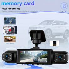 Kamera Dasbor 4 Saluran, Perekaman Panorama 360°, Kamera Depan & Belakang 1080P HD, Kamera Kiri & Kanan, Termasuk Kartu TF 32GB, Dengan Sensor G, Penglihatan Malam, dan Mode Pemantau Parkir 24 Jam - MultiWarna - View 4