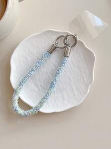 New Autumn/Winter Coral Plush Mixed Color Phone Lanyard Wrist Strap, Short Cord With Clip For CCD Camera, Student Key Chain