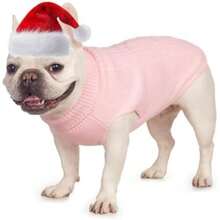 Suéter de cuello alto de punto, sin mangas, ropa de gato, ropa cálida de invierno, para gatos o perros pequeños en temporada fría (S, )(X-large Rosa claro) - Multicolor - Ver 2
