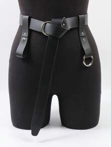 3pcs Set Ski & Hiking Waist Belt And Cup Holder, Suitable For Renaissance & Medieval Style Women, Can Be Used For Renaissance Fair Cosplay, Vintage Clothing Accessories - Multicolor - View 4