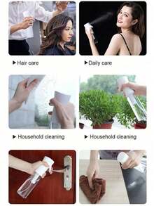 1pc 10ml/200ml/300ml High Pressure Continuous Automatic Fine Mist Spray Bottle, Hair Styling Tool, Suitable For Bathroom, Bedroom, Kitchen, Vanity, Salon, Hair Salon, Travel Essential, Multi-Purpose Sprayer, Refillable Bottle - Multicolor - View 2