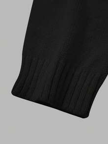 Boże Narodzenie Nowy Rok/Minimalistyczny jednolity kolor, luźny krój, wyszczuplający sweter typu pullover, jesień/zima, Boże Narodzenie Nowy Rok - Czarne - Zobacz 9