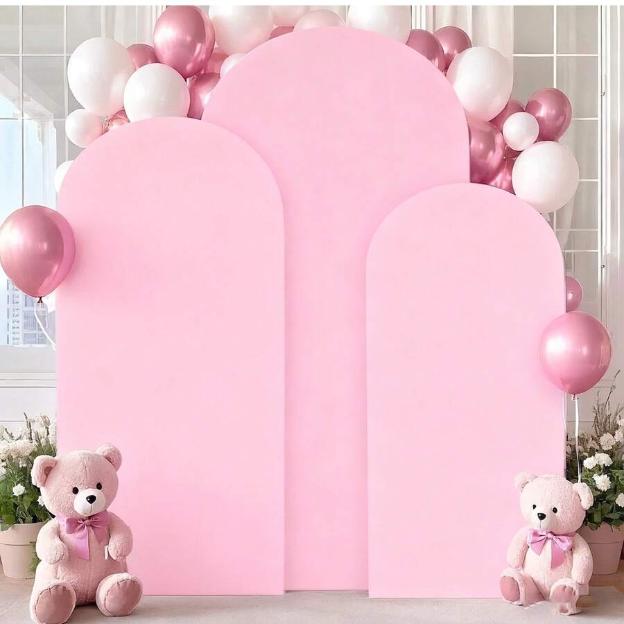 1/3-Pack 7.2-Foot Elegant White Stretch Double-Sided Arch Cover For Wedding Arches And Party Ceremony Decorations - Hồng - Xem 1