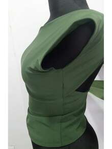 Blusa Básica de Manga Corta - Verde - Ver 2
