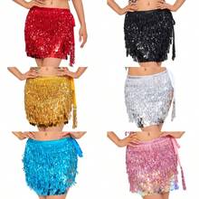 Lenço de Dança do Ventre, Corrente de Cintura com Franjas Bordadas para Mulheres, Acessórios de Fantasia de Dança do Ventre, Lenço de Quadril Boêmio de Festival, Saia de Desempenho Sexy de Várias Camadas