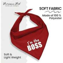 Parisian Pet Fashionable Dog Bandana – '' Printed Tie-On Neck Kerchief for Female Dogs and Cats – ize mall(S Im the Boss) - Multicolor - Ver 3