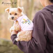 Parisian Pet Dog T-Shirt, edium(Unicorn L) - Multicolor - Ver 7