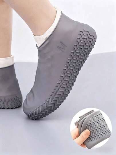 Reusable Silicone Shoe Covers, Outdoor Latex Rain Boot Waterproof Shoe Covers. Reusable, Durable, Waterproof And Slip-Resistant, Thick And Sturdy, Portable And Odorless, Suitable For Both Men And Women. (Minimal Material Residue May Remain During Production, Which Is Normal And Does Not Affect Usage.)
