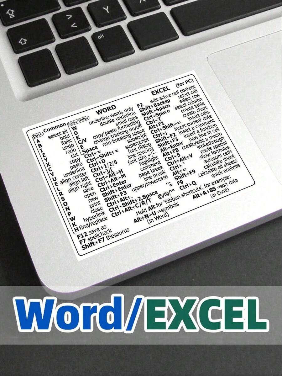 Synerlogic Word/Excel Windows Shortcut Sticker |   Reference Guide Keyboard Shortcut Sticker |   Work From Home Essentials |   Excel Shortcuts Cheat Sheet Laminated & No-Residue Back-To-School Season Back To School - Nhiều màu - Xem 1