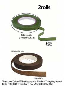 2/4/6卷装自粘花艺胶带，适用于花束、花茎、花萼的包装，花店DIY工艺品，婚礼装饰和包装，人造花自粘包装胶带