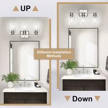 1PC 3-Light Vanity Light Fixtures,Bathroom Wall Lamp, Brushed Nickel Vanity Lamp, Modern Wall Light With Clear Glass Shade And E26 Bulb Base, Wall Lamp Wall Mounted Light For Mirror, Bedroom, Hallway (Bulbs Not Included) - 砂鎳色 - 查看 3