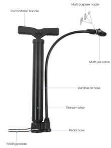 1个球形气筒，自行车气筒，便携式气筒，迷你高压气筒，车载气筒（黑色哑光版） - 黑色 - 查看 6