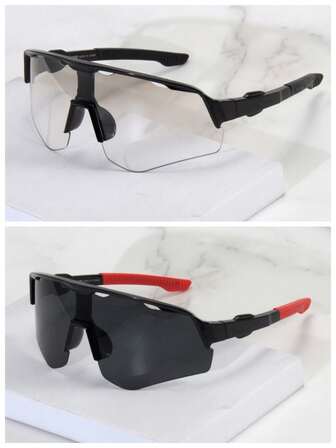 2pcs Sports PC Lens Goggles, Suitable For Cycling, Running, Travel, Fashion Eyewear For Teenagers