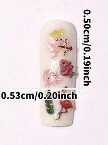 1 Box Spring & Summer Floral Nail Art Wood Pulp Stickers, Mixed Color Daisy & Rose Nail Accessories Nail Decorations Nails - Multicolor - View 4