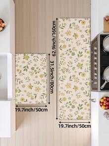 DAJIANG 1pc Floral Kitchen Mat, Yellow Color, Non-Slip Washable Area Rug, Suitable For Kitchen, Living Room, Bedroom, Entryway, Laundry Room, Festival Decor, Autumn/Winter, Christmas, Thanksgiving, Valentine's Day Decoration - Multicolor - View 11