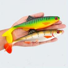 1pc Realistic Large Soft Bait, Suitable For Sea Fishing, 24g, 3D Fish Eye Design, Suitable For Trolling And Boat Fishing, Shore Fishing And Boat Fishing. The Realistic Design And Durable Material Make It A Must-Have For Fishing Enthusiasts. Large Realistic Soft Bait, Suitable For Sea Fishing, Fishing Gear, Fishing Accessories, Lures, Soft Bait. - Multicolor - View 1